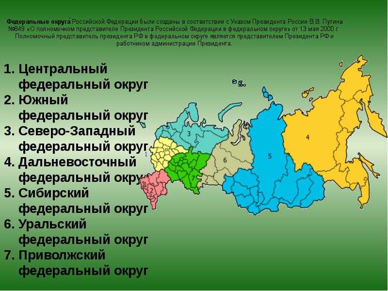 Федеральные округа в россии: полная информация и их особенности