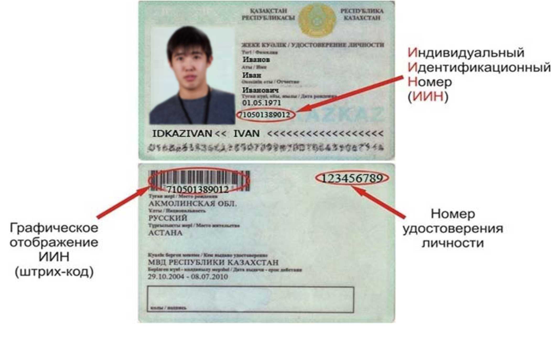 Где номер паспорта в казахстанских паспортах